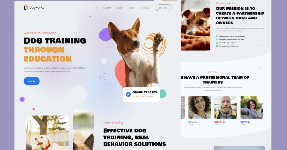 DogWorks – Dog Training Elementor Template Kit