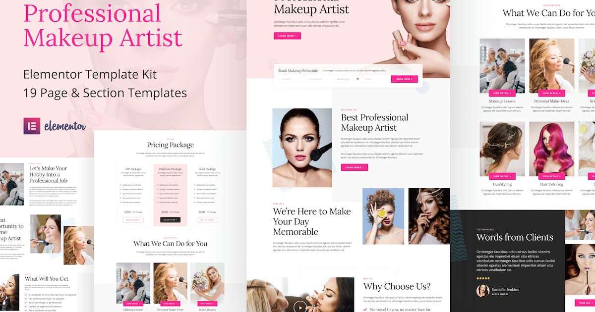 Beautify – Makeup Artist & Hair Stylist Elementor Template Kit