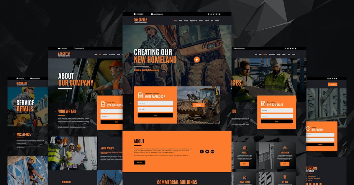 Concretor – Real Estate Construction Elementor Template Kit