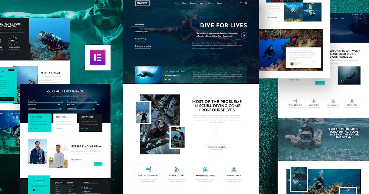 Findive - Scuba Diving & Water Sports Elementor Template Kit