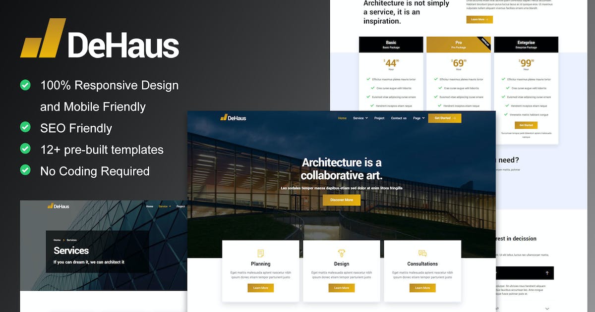 Dehaus – Interior Design & Architecture Elementor Template Kit