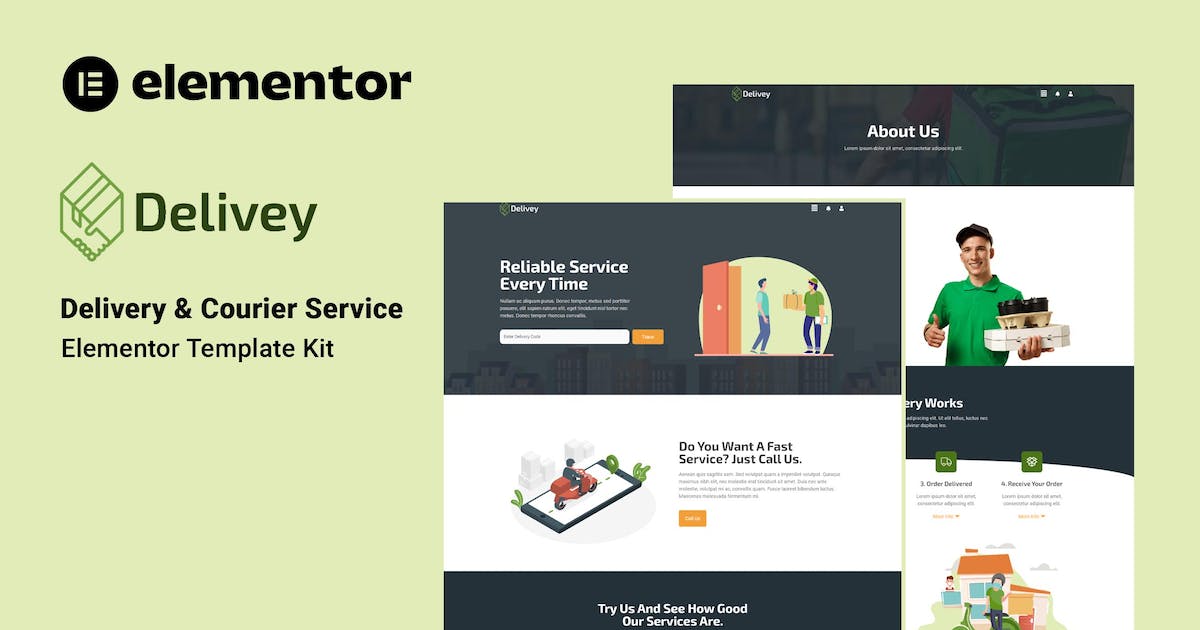 Delivey – Delivery & Courier Service Elementor Template Kit