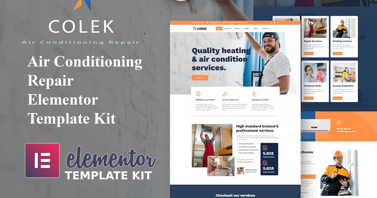 Colek – AC Repair Services Elementor Template Kit
