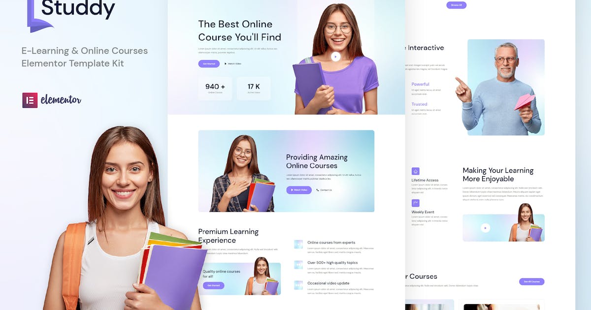Studdy – E-Learning & Online Courses Elementor Template Kit