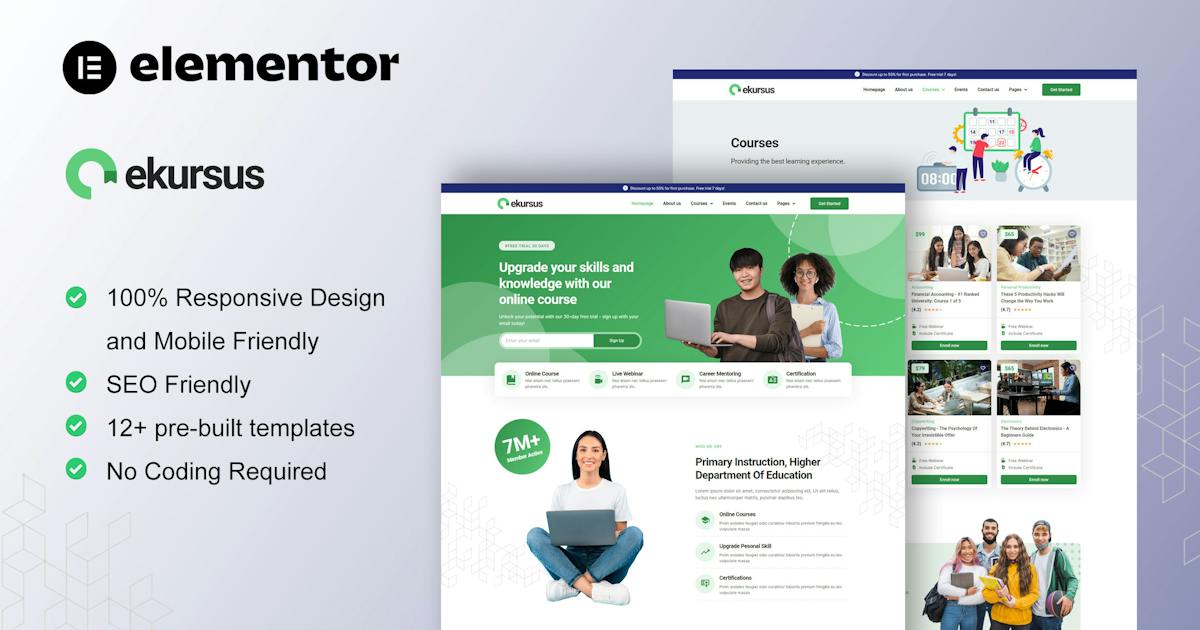 eKursus – Online Course & Education Elementor Template Kit