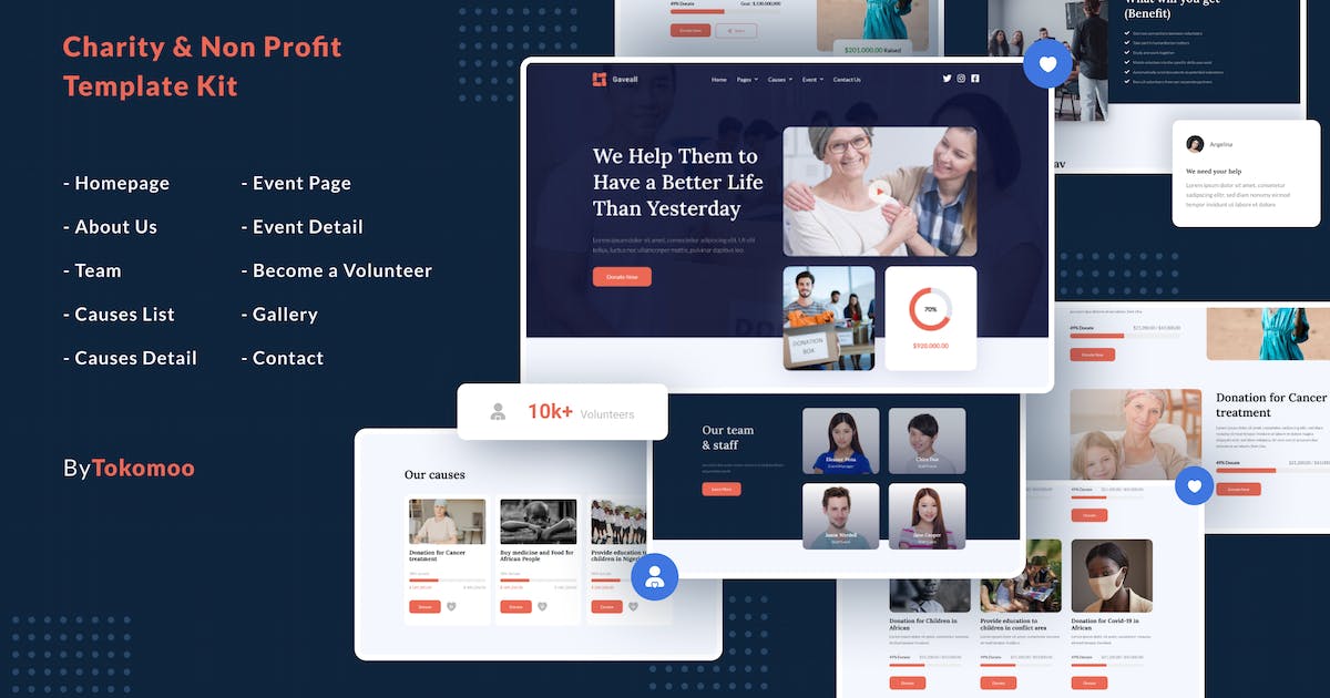 Gaveall | Charity Elementor Template Kit