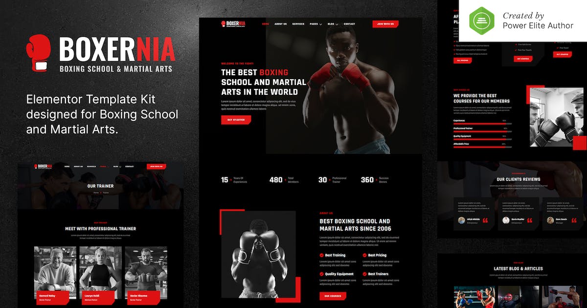 Boxernia - Boxing School & Martial Arts Elementor Template Kit