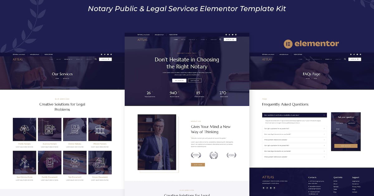 Attlas – Notary Public & Legal Services Elementor Template Kit