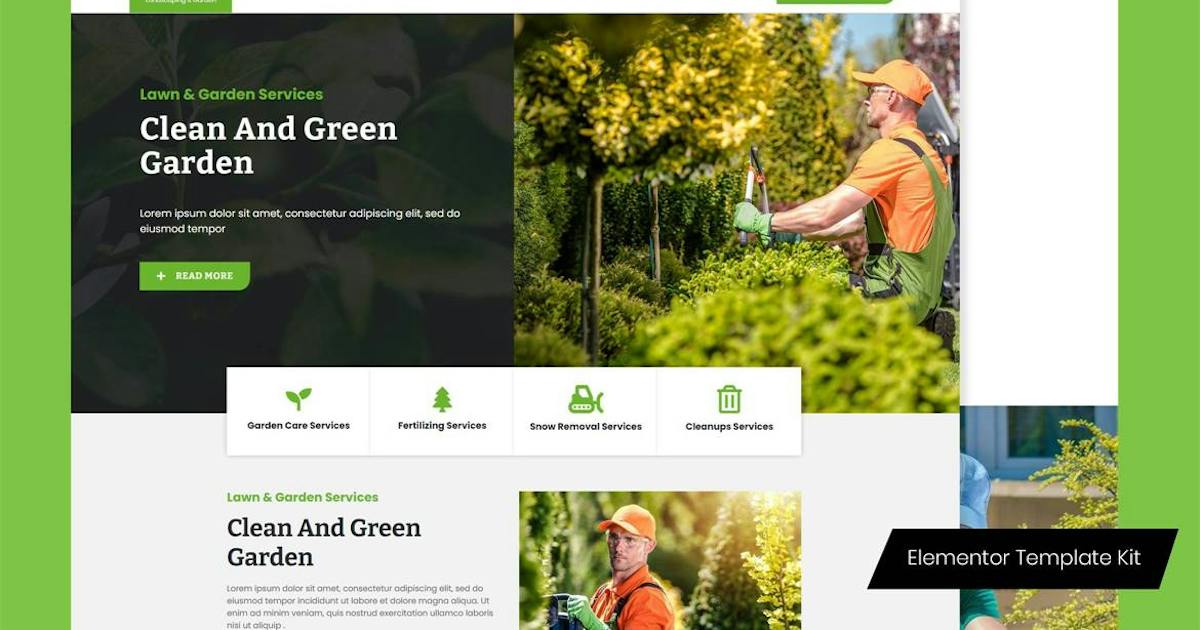 Gnome – Lawn & Garden Care Services Elementor Template Kit