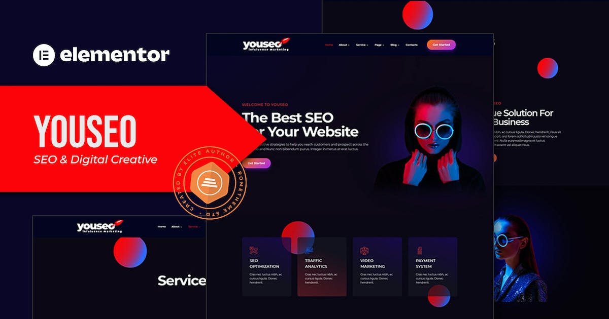 Youseo – SEO & Digital Creative Agency Elementor Template Kit
