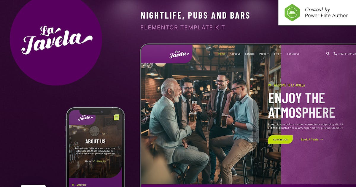 LaJavela - Bar Nightlife & Pub Elementor Template Kit