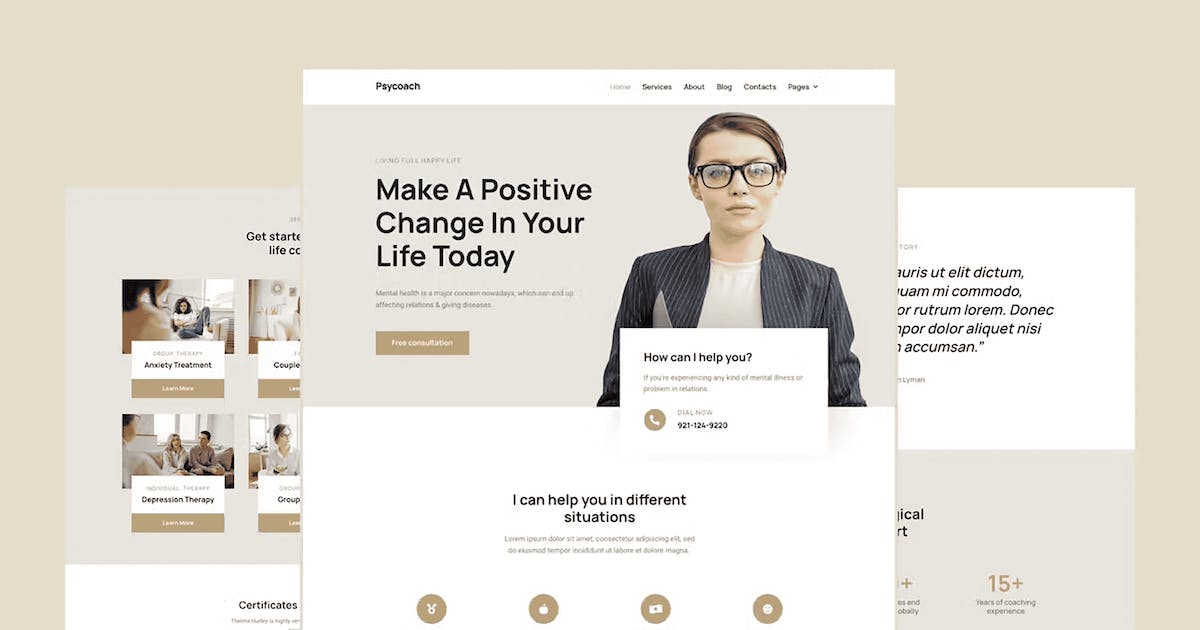 Psycoach – Life Coach & Psychologist Elementor Pro Full Site Kit