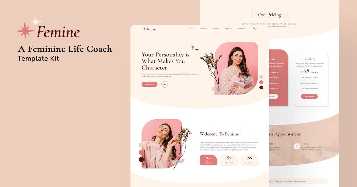 Femine – Feminine Life Coach Elementor Template Kit