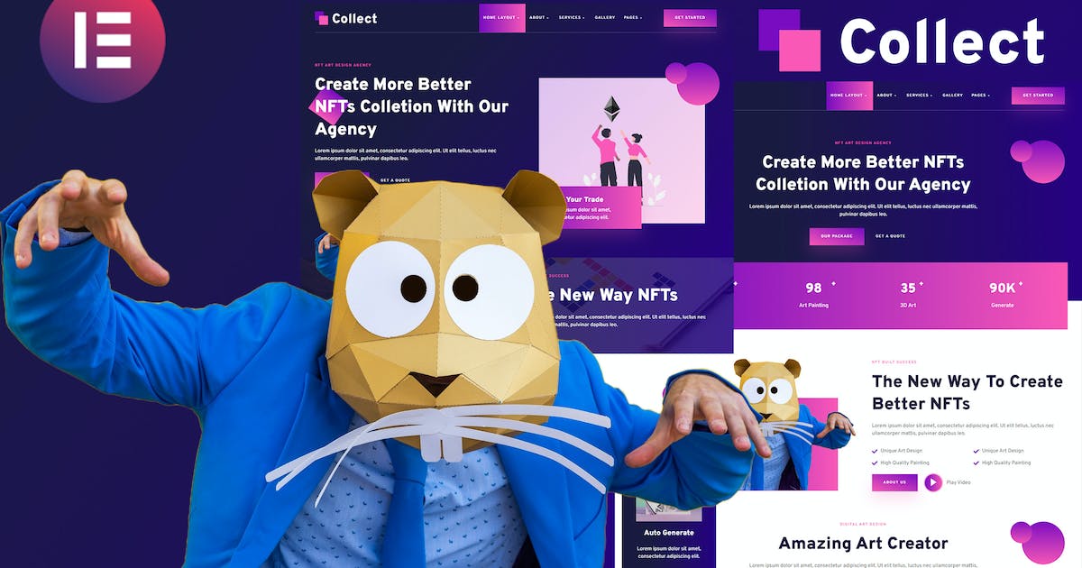 Collect – NFT Design Agency Services Elementor Template Kit