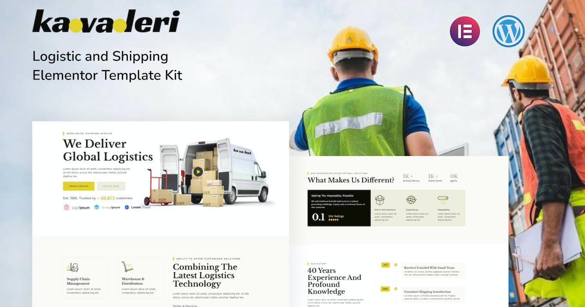 Kavaleri Logistic & Shipping Elementor Pro Template Kit