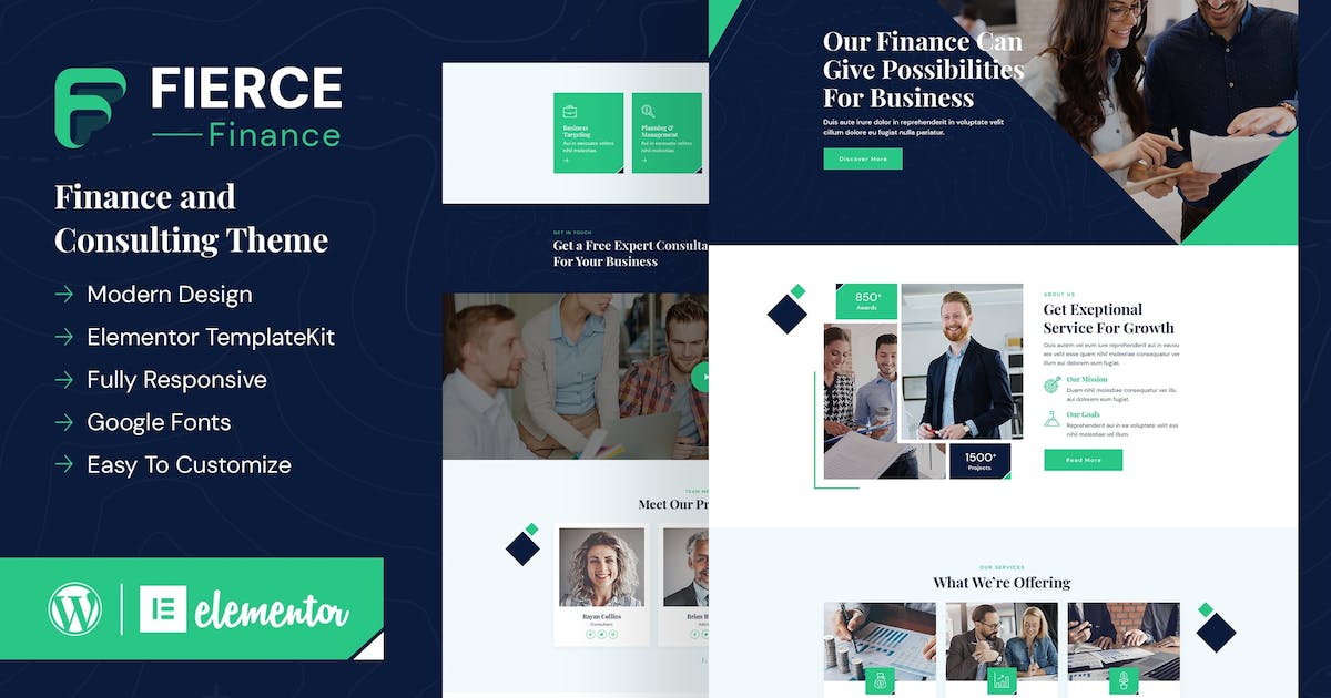 Fierce – Finance Elementor Template Kit