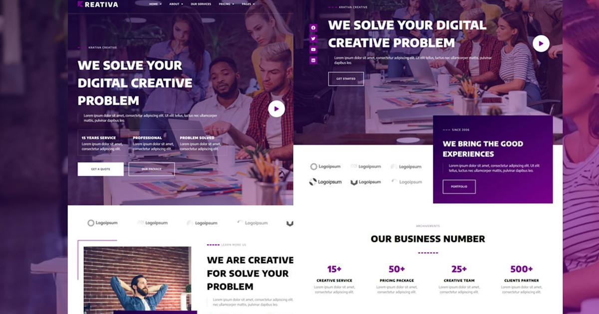 Krativa – Creative & Digital Agency Services Elementor Template Kit