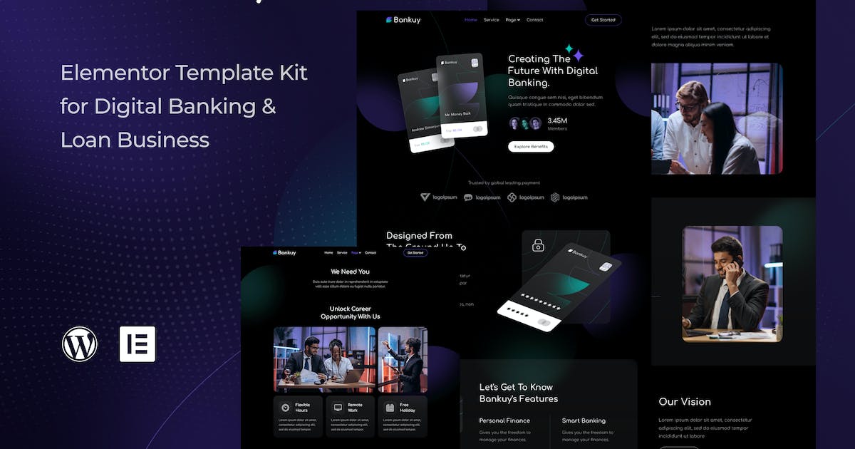 Bankuy – Digital Banking & Business Loan Elementor Template Kit