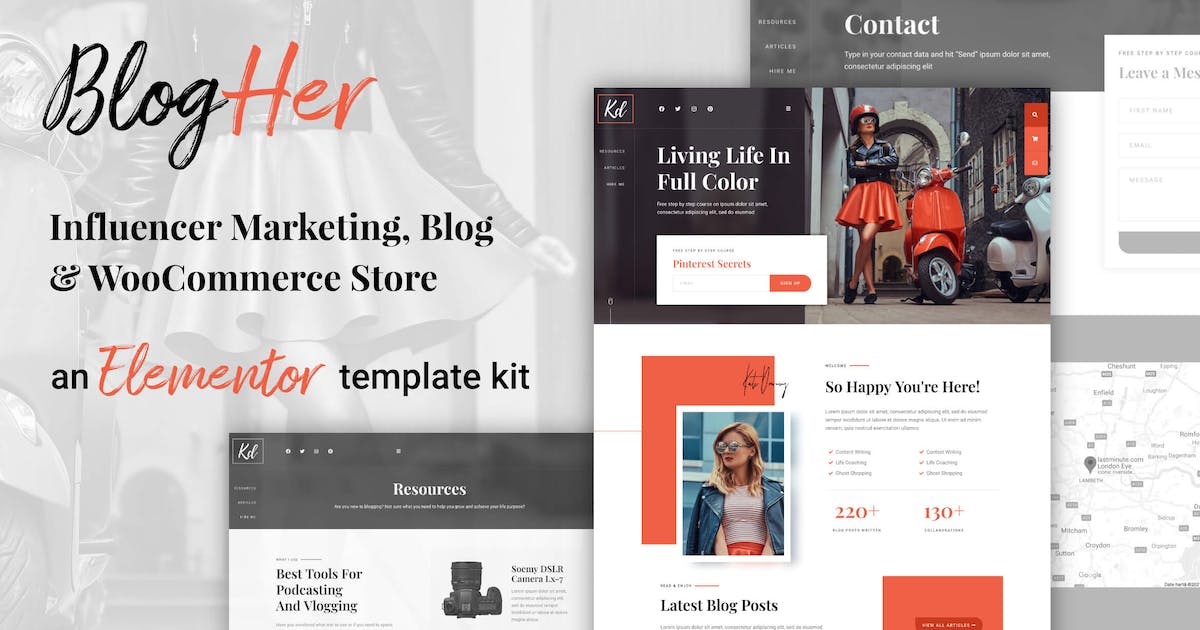 BlogHer – Influencer Marketing Blog & Shop Elementor Template Kit