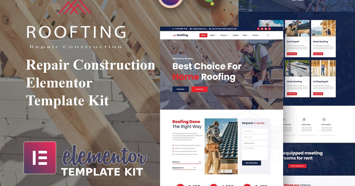 Roofting – Repair Construction Elementor Template Kit