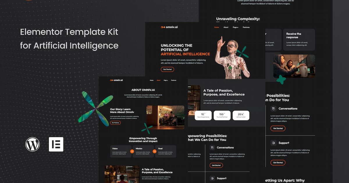 Omniv – AI Artificial Intelligence Elementor Template Kit