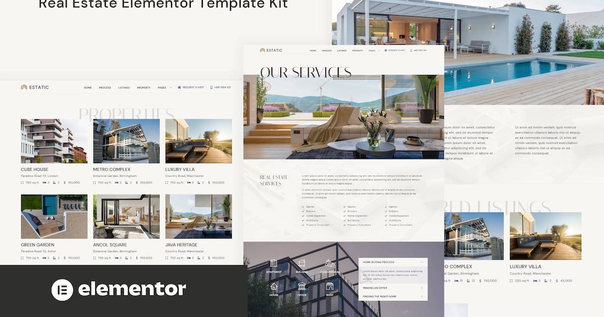 Estatic – Real Estate Elementor Template Kit