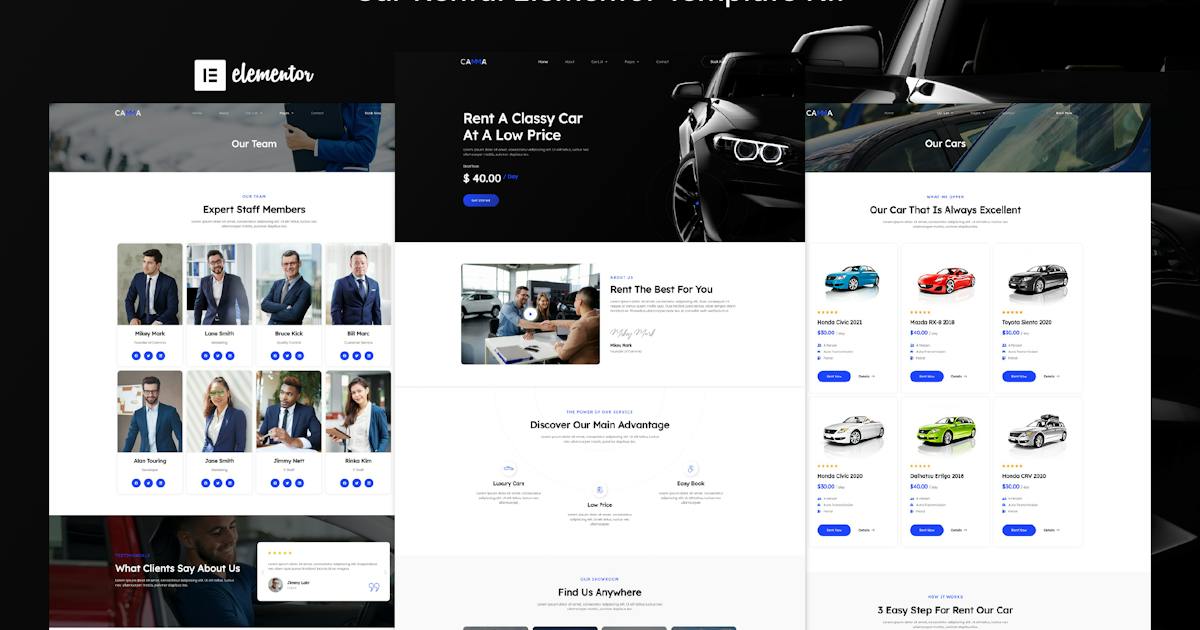 Camma – Car Rental Elementor Template Kit