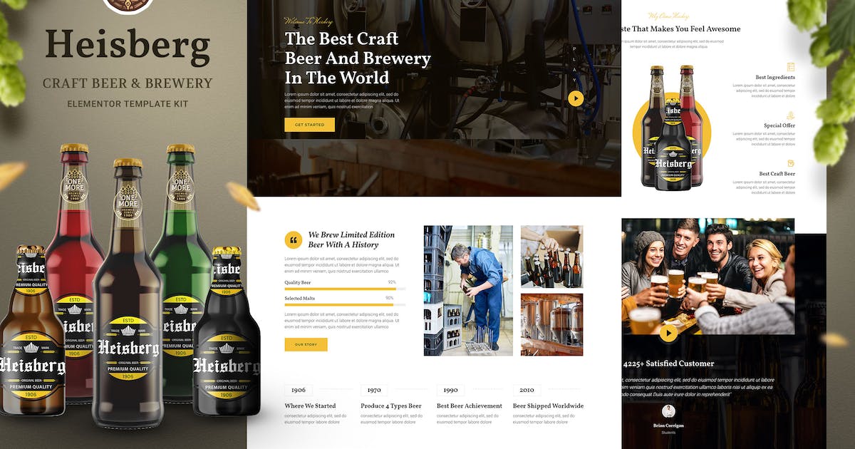 Heisberg – Craft Beer & Brewery Elementor Template Kit