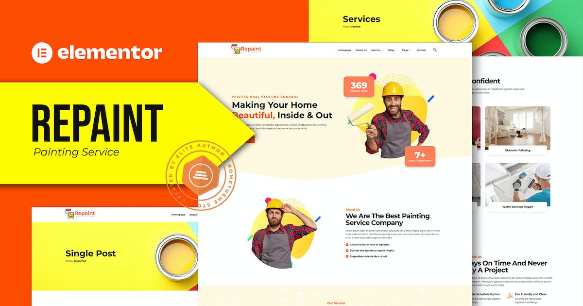 Repaint – Painting Company Service Elementor Template Kit