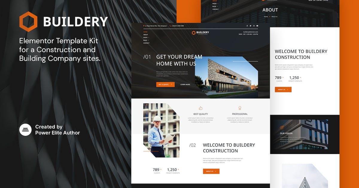 Buildery - Construction & Building Company Elementor Template Kit