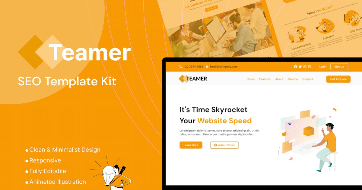 Teamer – SEO Marketing Elementor Template Kit