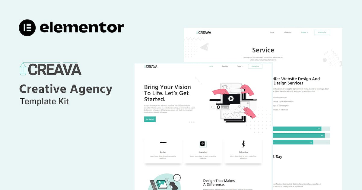 Creava – Creative Agency Elementor Template Kit