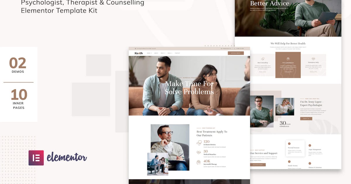Koach – Life Coach & Counseling Elementor Template Kit