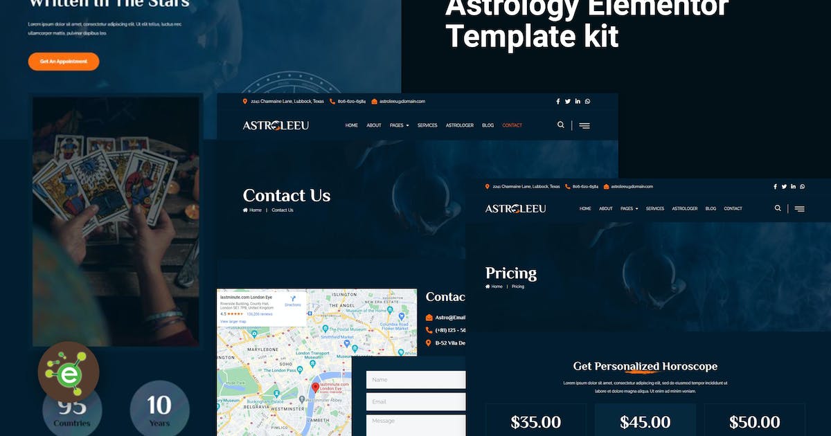 Astroleeu – Astrology & Numerology Elementor Template Kit