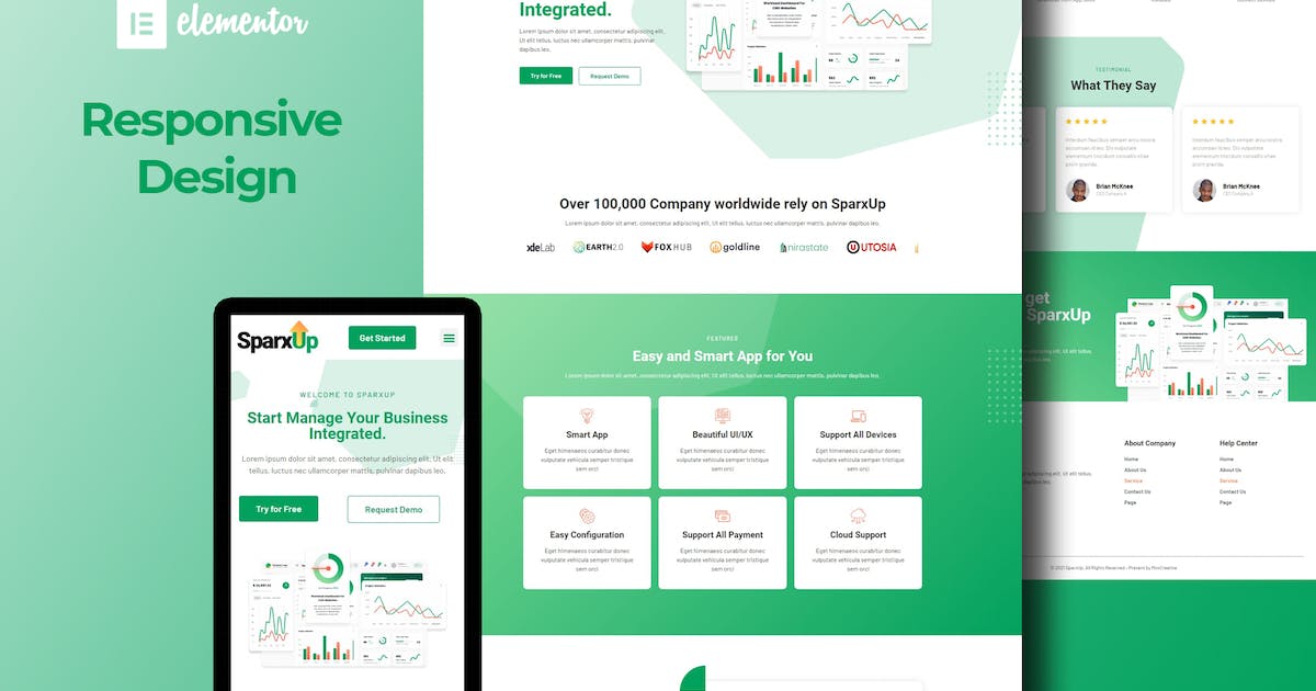 SparxUp – Saas & Startup Elementor Template Kit