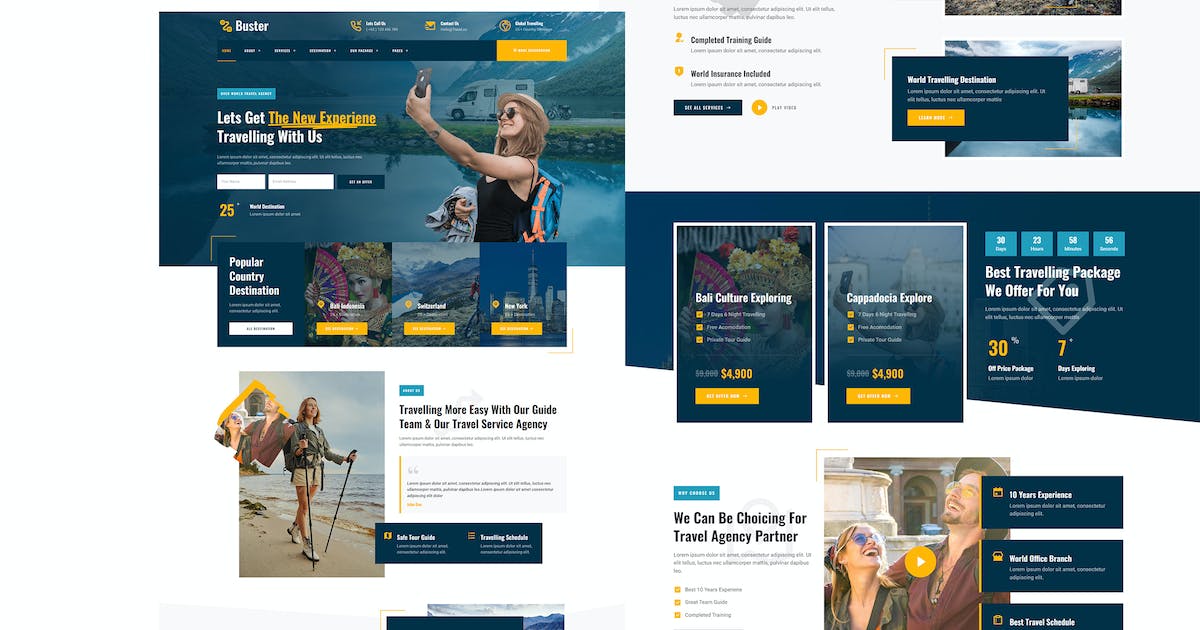 Buster – Tour Guide & Travel Agency Elementor Pro Template Kit