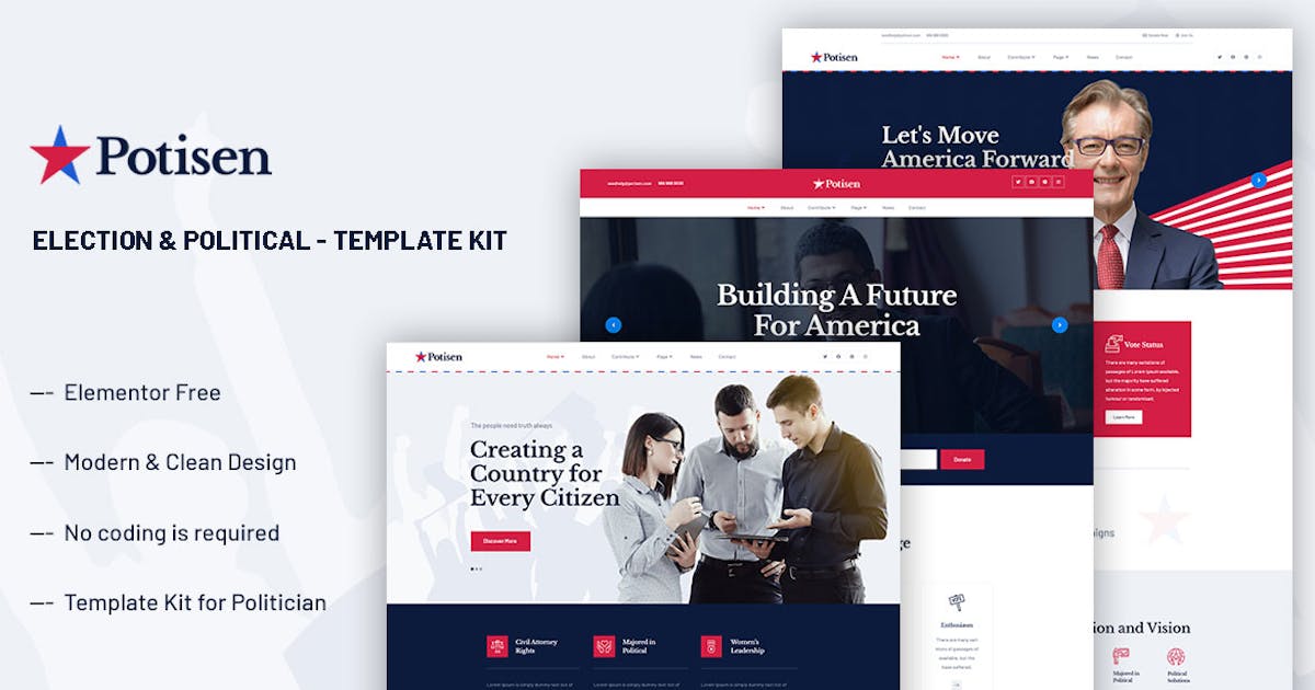 Potisen – Election & Political Campaign Elementor Template Kit