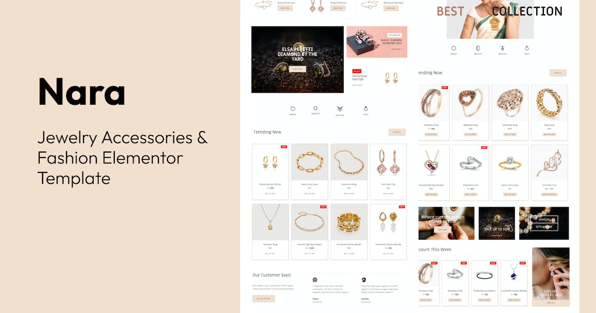 Nara – Jewelry Accessories Store Template Kit