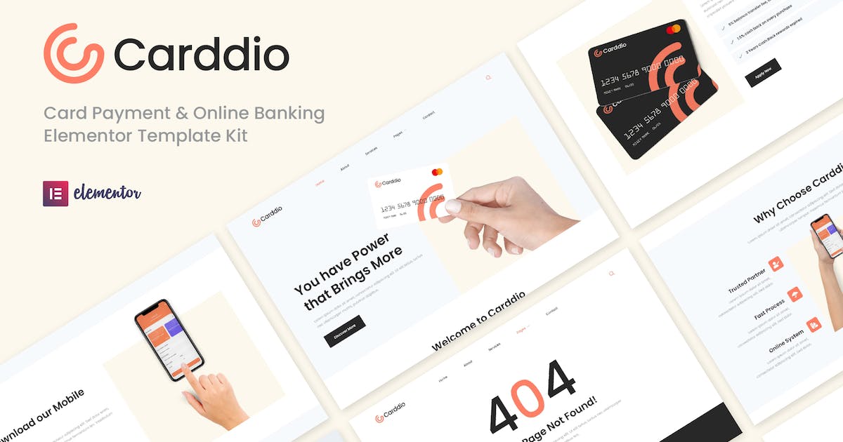 Carddio – Card Payment & Online Banking Elementor Template Kit