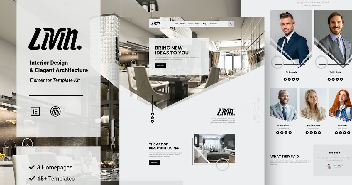 Livin – Interior Design & Architecture Elementor Template Kit