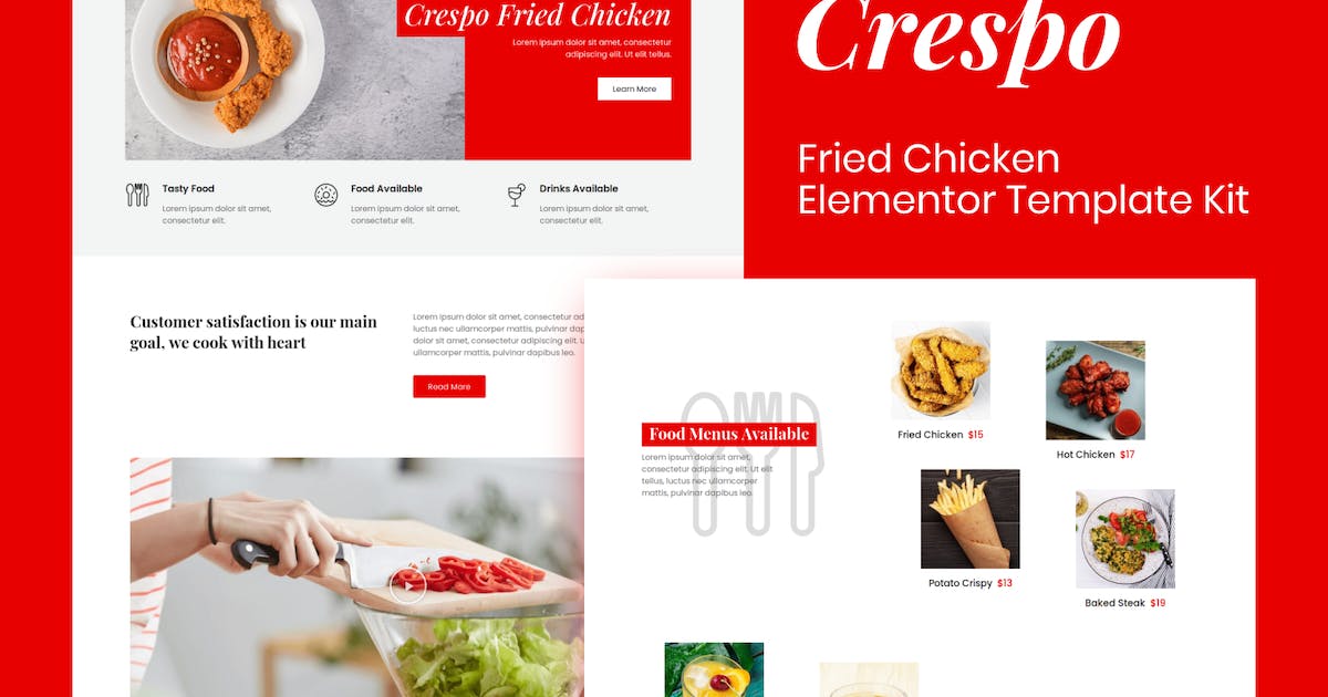 Crespo – Fast Food Restaurant Elementor Template Kit