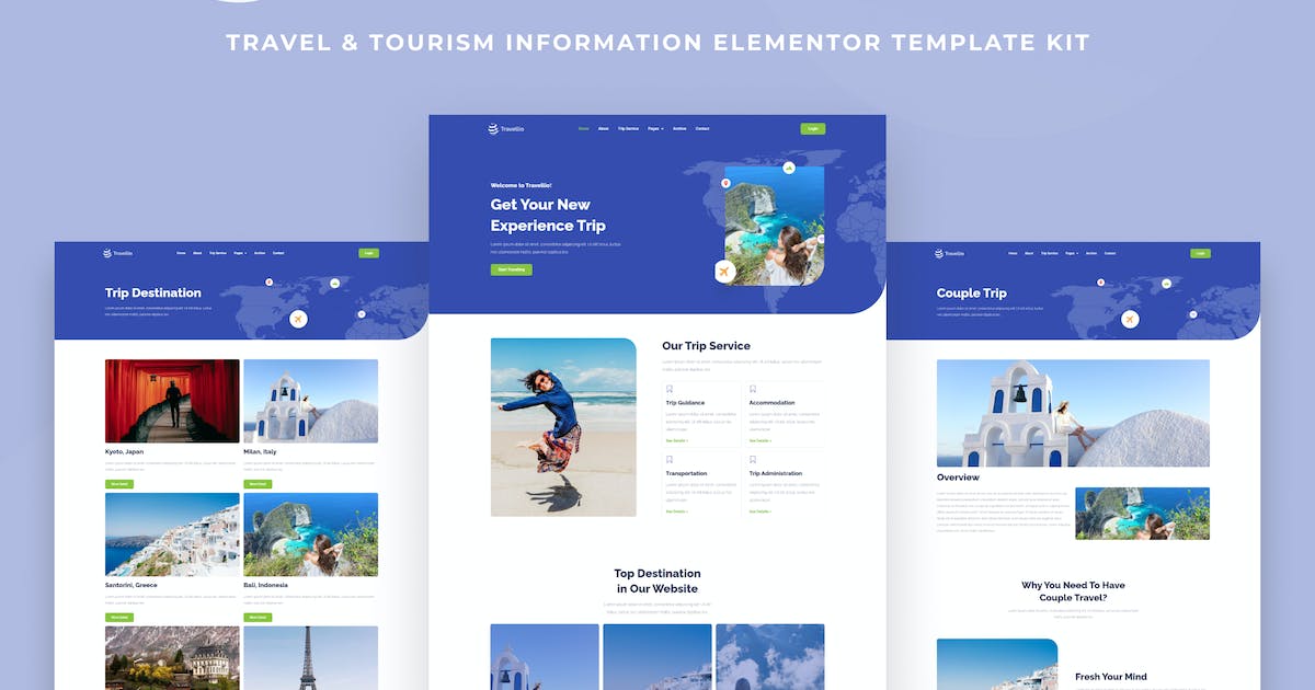 Travelio – Travel & Tourism Elementor Template Kit