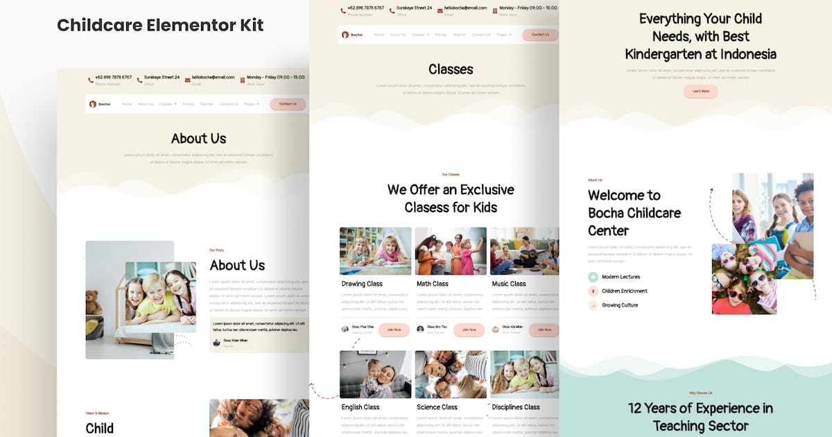 Bocha – Childcare Elementor Template Kit