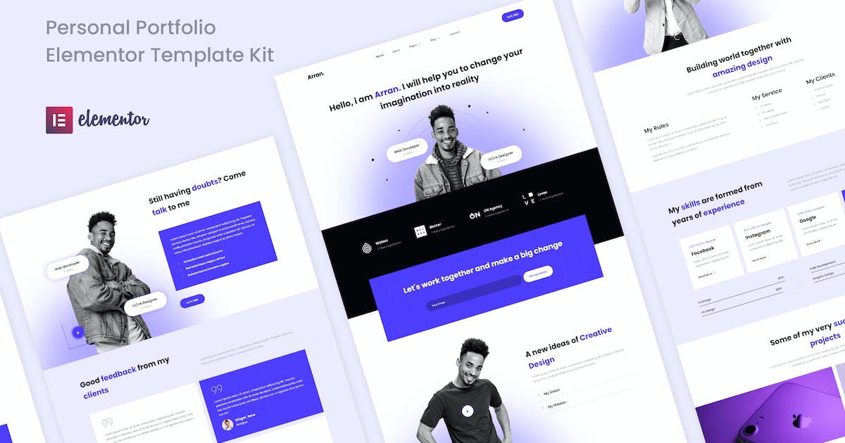 Arran – Personal Portfolio Elementor Template Kit