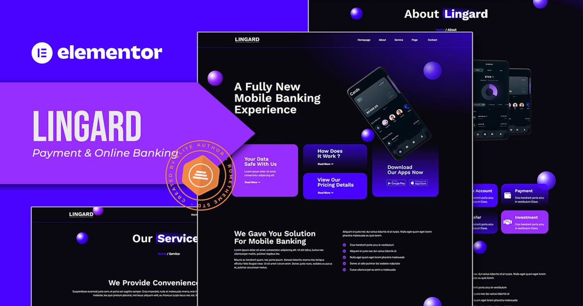 Lingard – Payment & Online Banking Elementor Template Kit