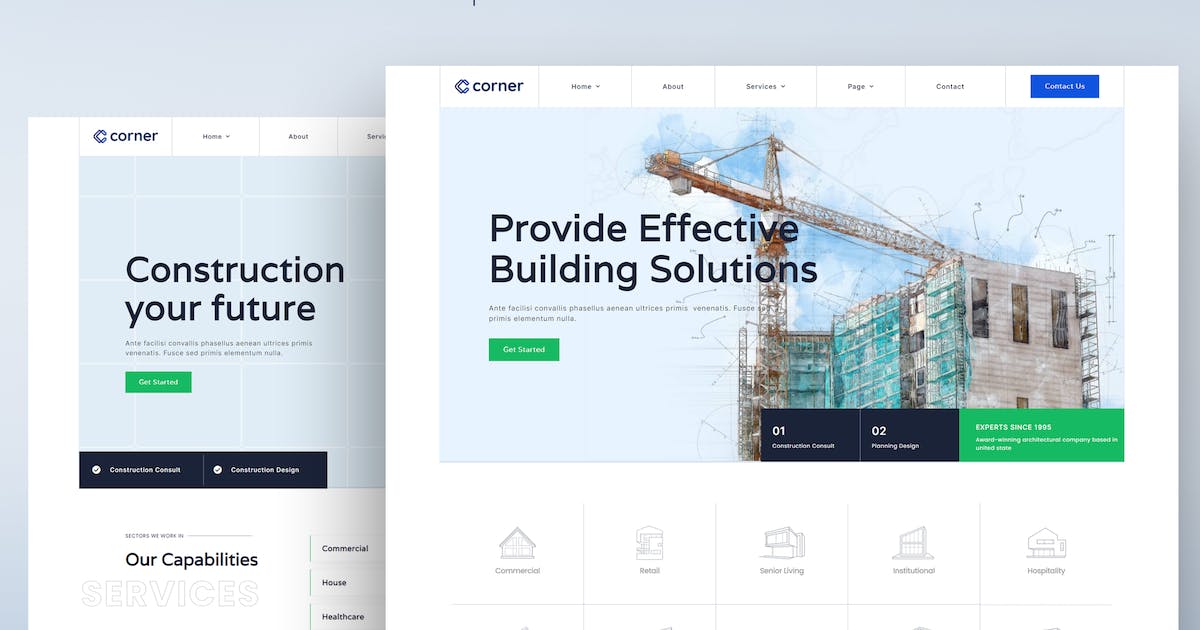 Corner – Construction & Building Elementor Template Kit