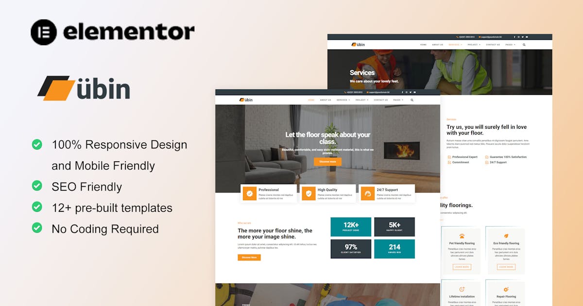 Ubin – Flooring Service Elementor Template Kit