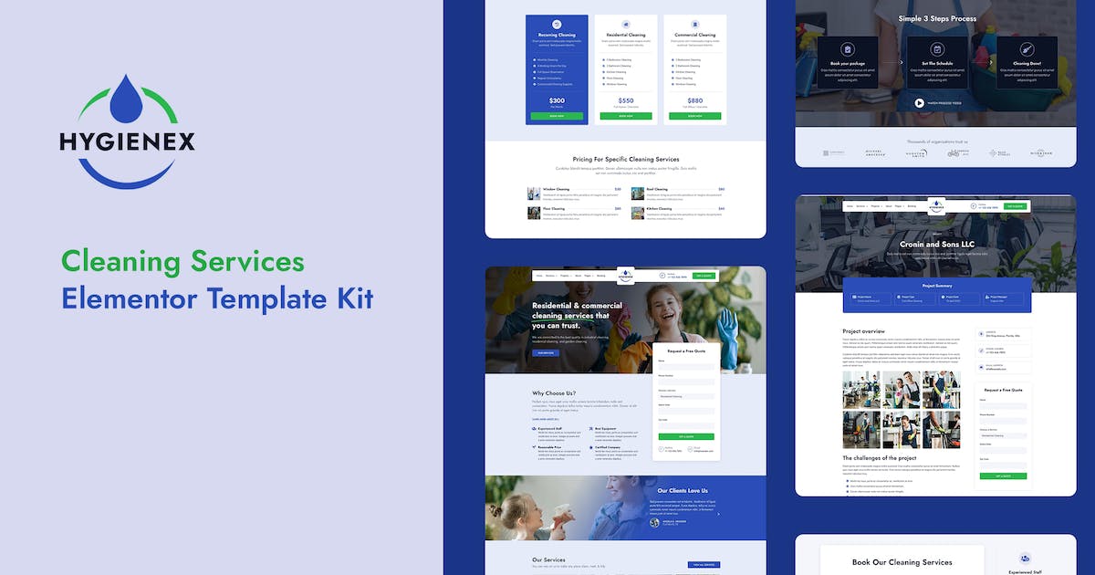 Hygienex – Cleaning Services Elementor Template Kit