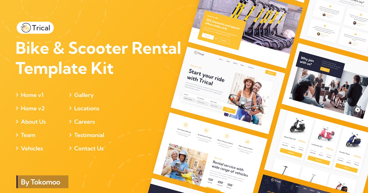 Trical | Bike & Scooter Rental Elementor Template Kit