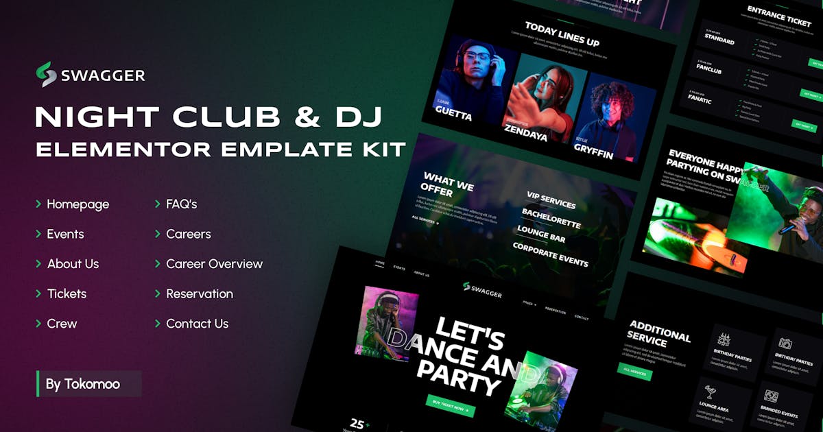 Swagger | Night Club & DJ Elementor Template Kit